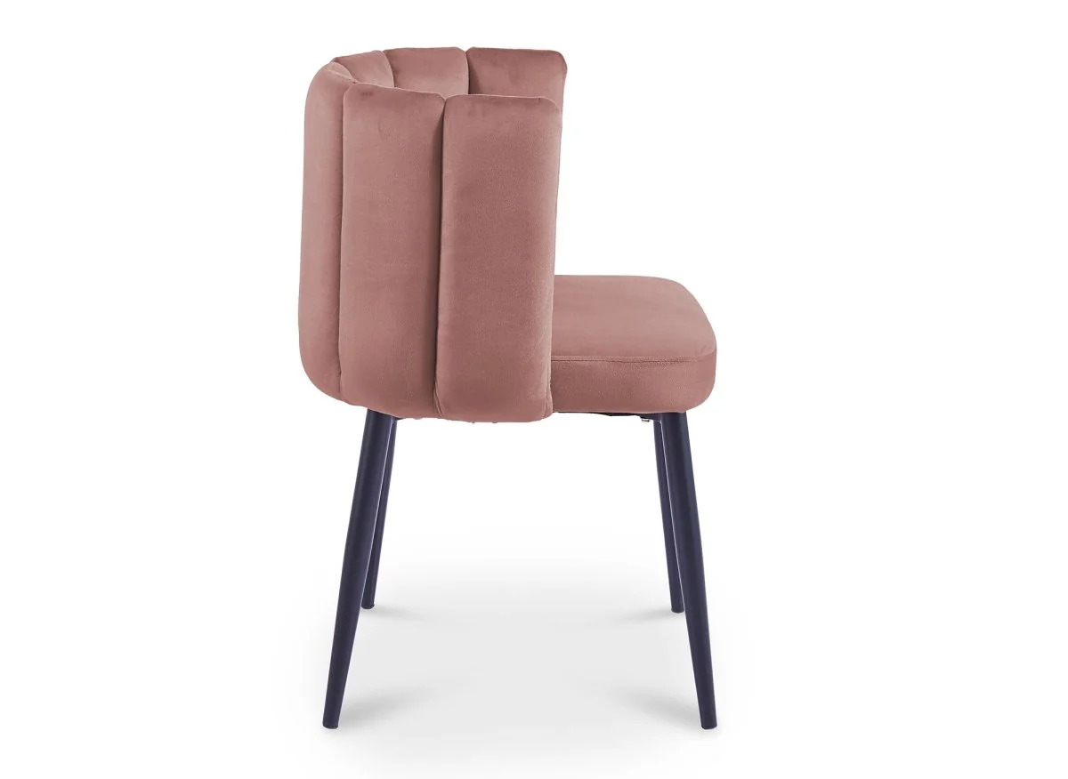 Lot de 2 chaises design en velours rose DEBBY - Image 6