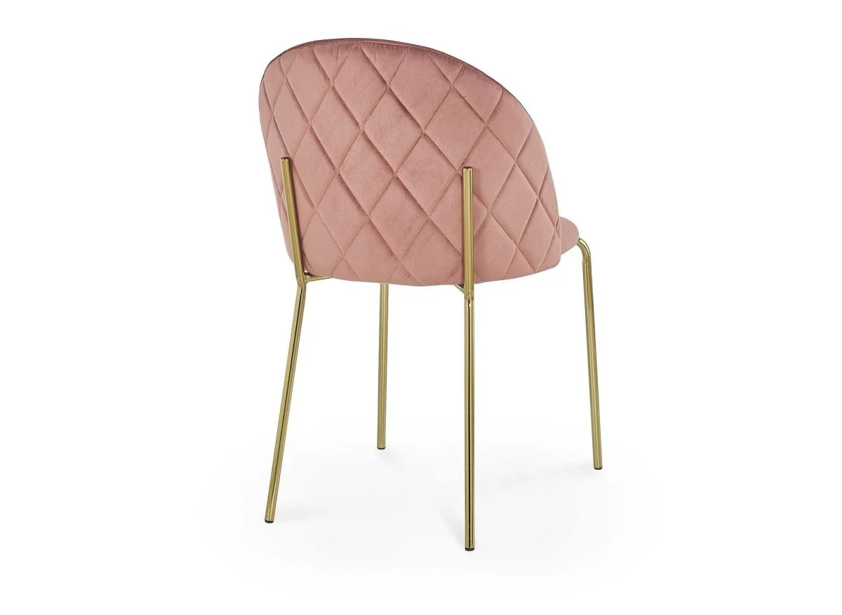 Lot de 2 chaises design en velours rose KENNETH - Image 6