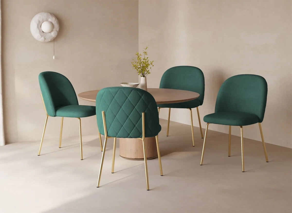 Lot de 2 chaises design en velours vert KENNETH - Image 2