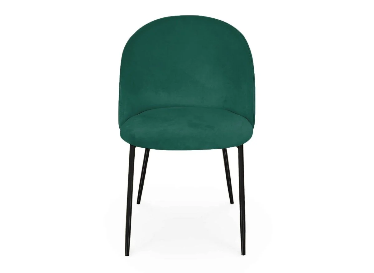 Lot de 2 chaises design en velours vert pieds noirs ARABEL - Image 4