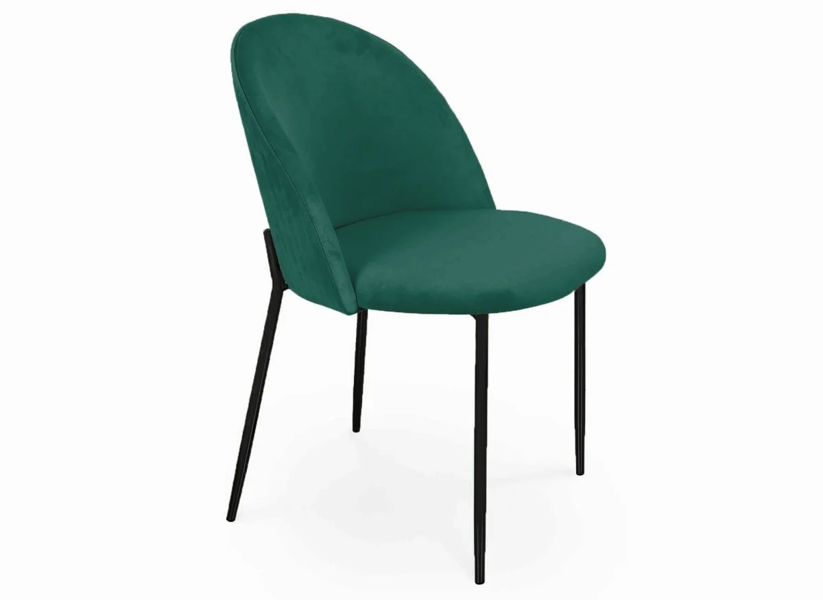 Lot de 2 chaises design en velours vert pieds noirs ARABEL - Image 5