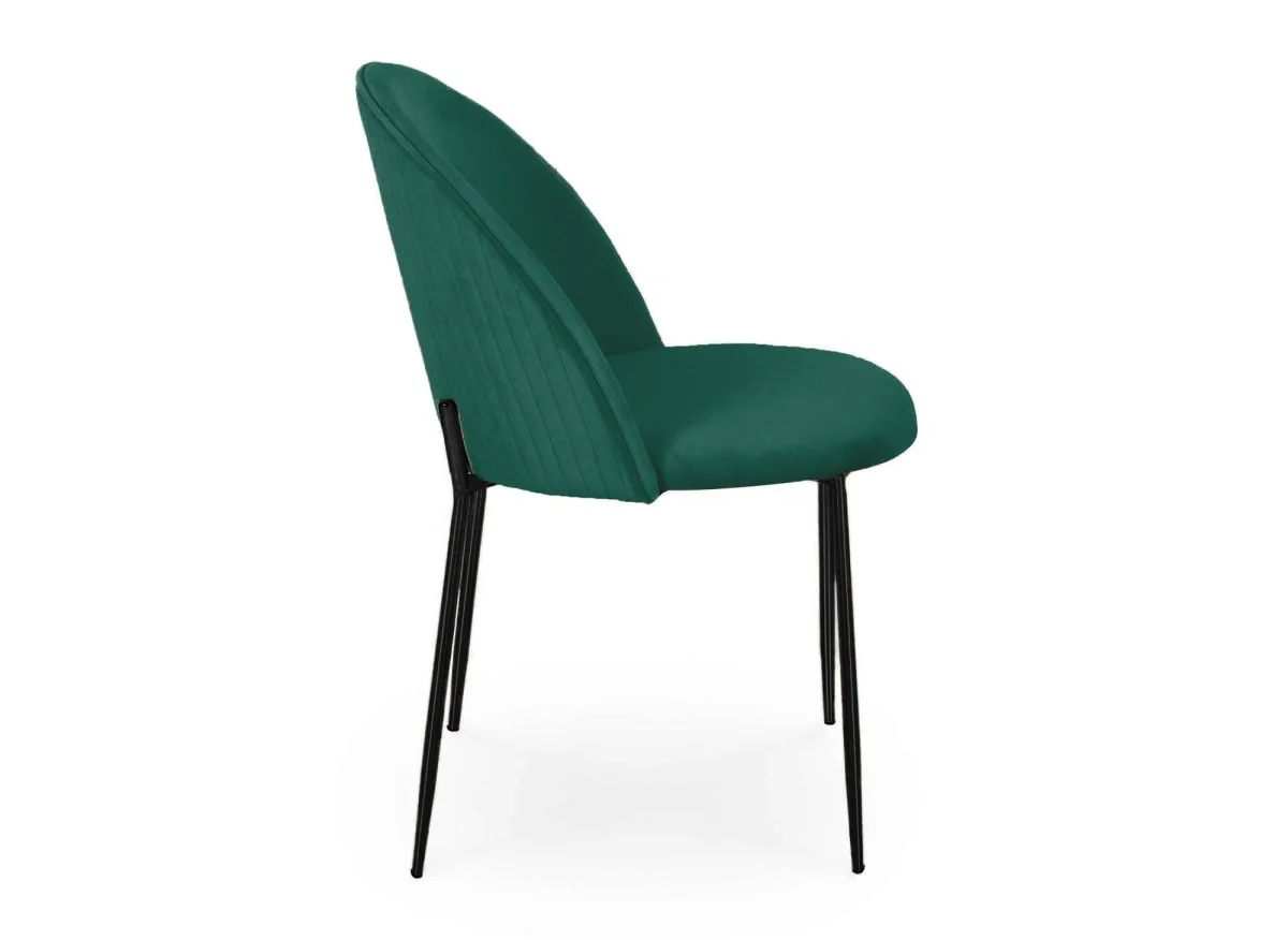 Lot de 2 chaises design en velours vert pieds noirs ARABEL - Image 6