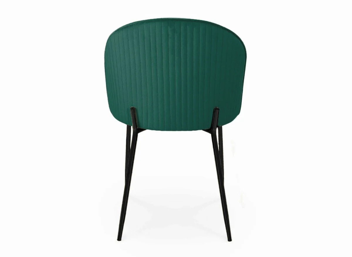 Lot de 2 chaises design en velours vert pieds noirs ARABEL - Image 7