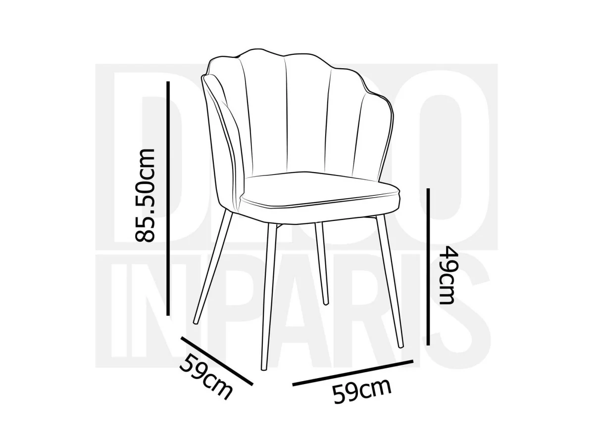 Lot de 2 chaises design en velours vert pieds noirs GARANCE - Image 8