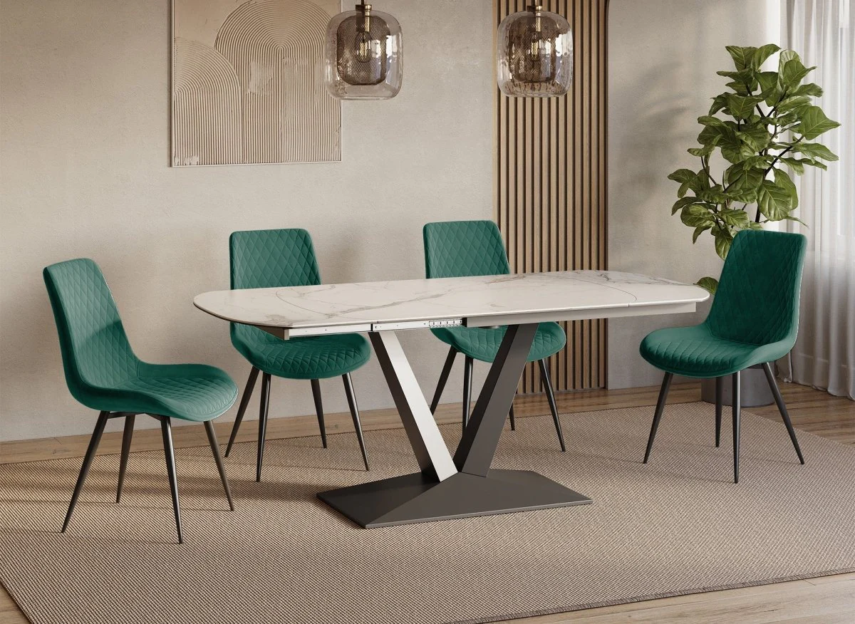 Lot de 2 chaises design en velours vert YOLA - Image 3