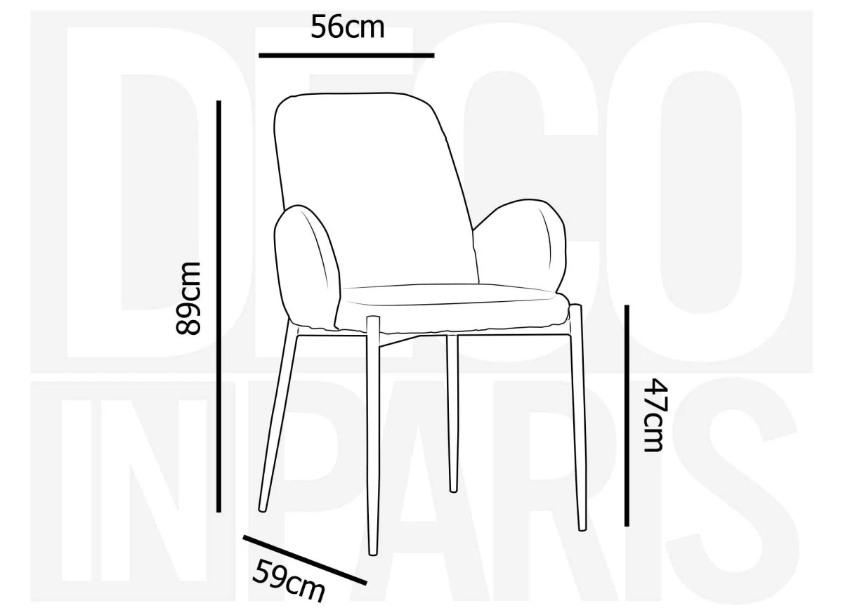 Lot de 2 chaises effet peau de mouton beige KAMILIA - Image 7