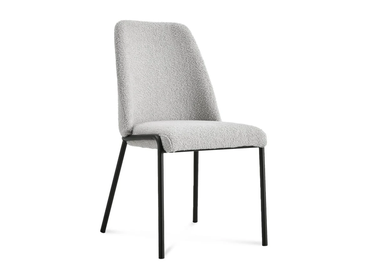 Lot de 2 chaises effet peau de mouton gris APRIL - Image 3