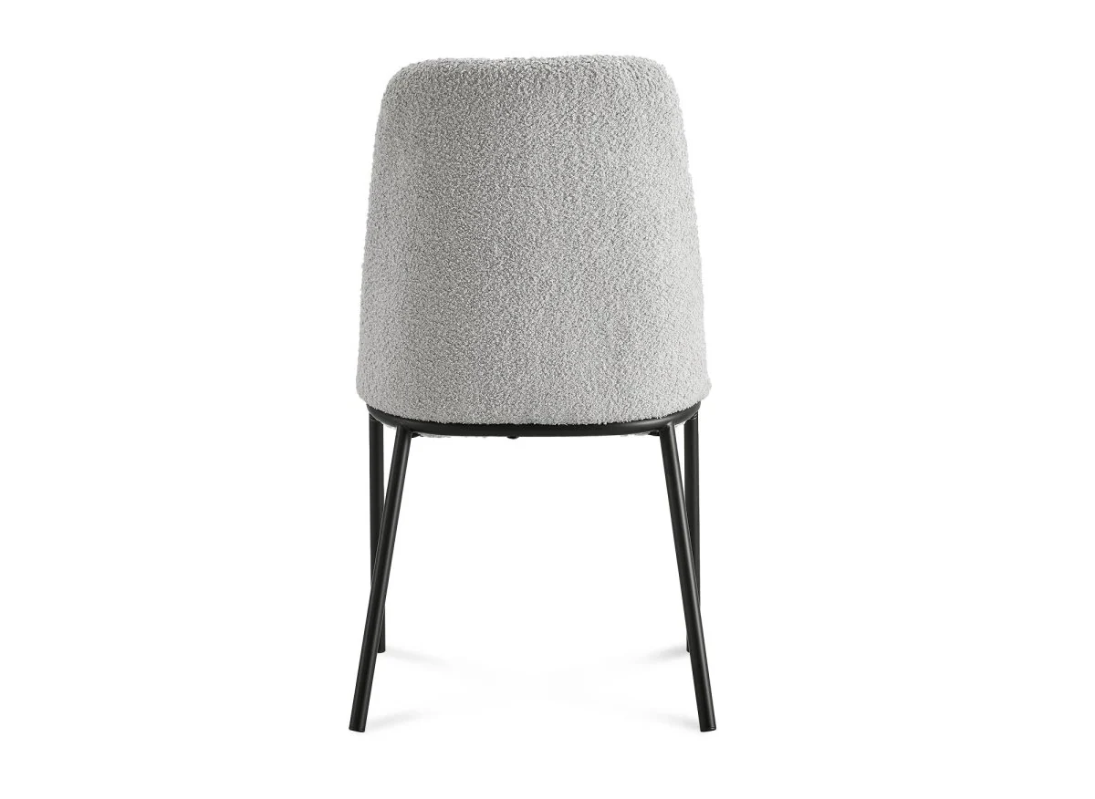 Lot de 2 chaises effet peau de mouton gris APRIL - Image 7