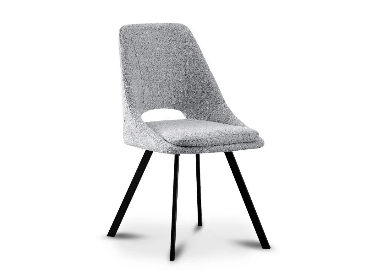Lot de 2 chaises effet peau de mouton gris clair NARCISSE - Image 2