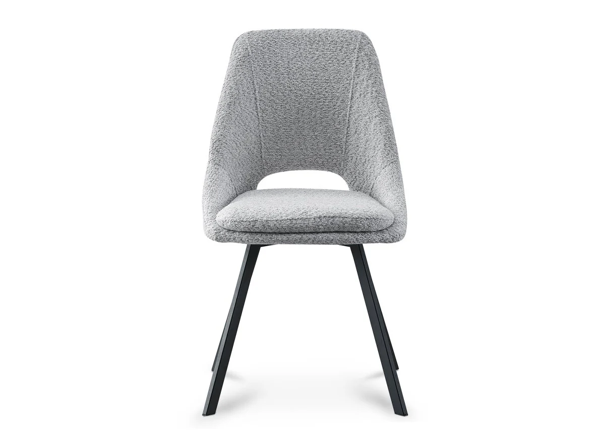 Lot de 2 chaises effet peau de mouton gris clair NARCISSE - Image 3