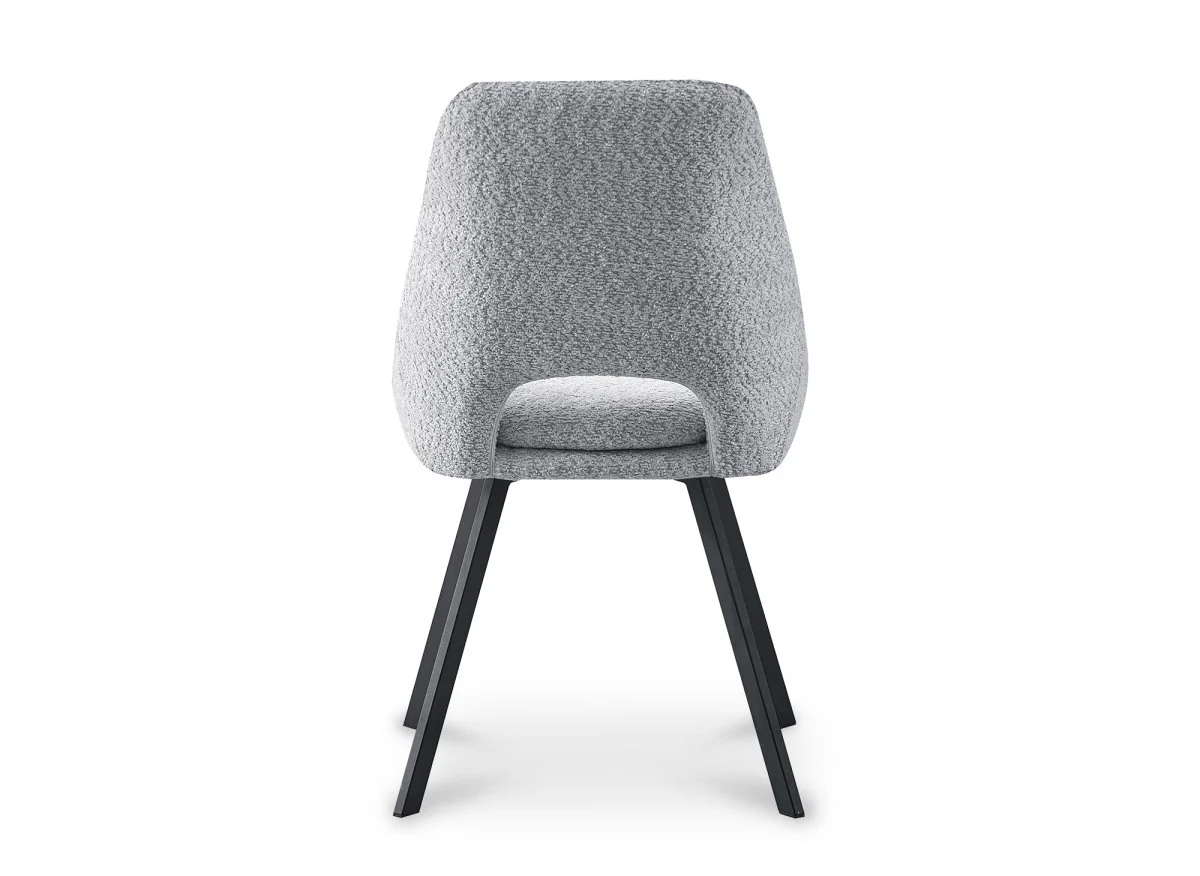 Lot de 2 chaises effet peau de mouton gris clair NARCISSE - Image 5