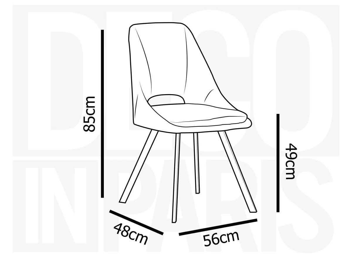Lot de 2 chaises effet peau de mouton gris clair NARCISSE - Image 6