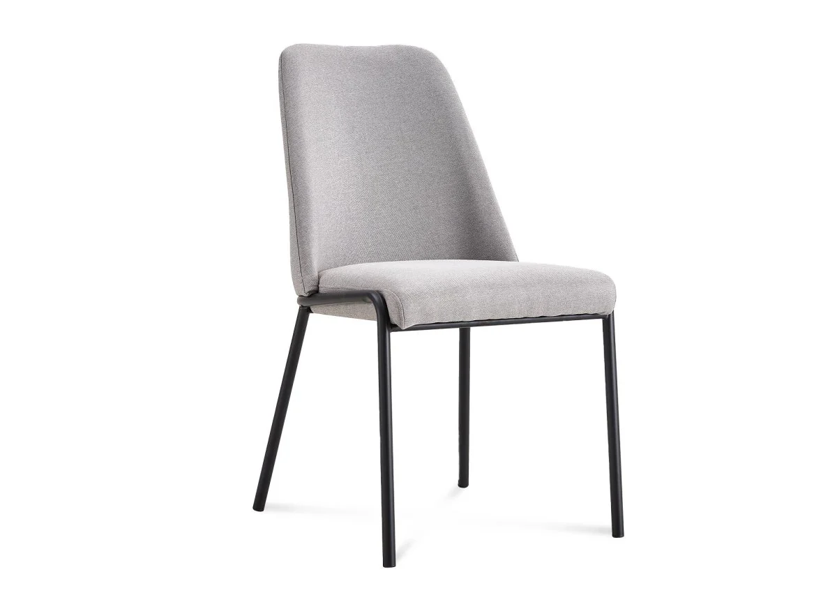 Lot de 2 chaises en tissu gris APRIL - Image 3