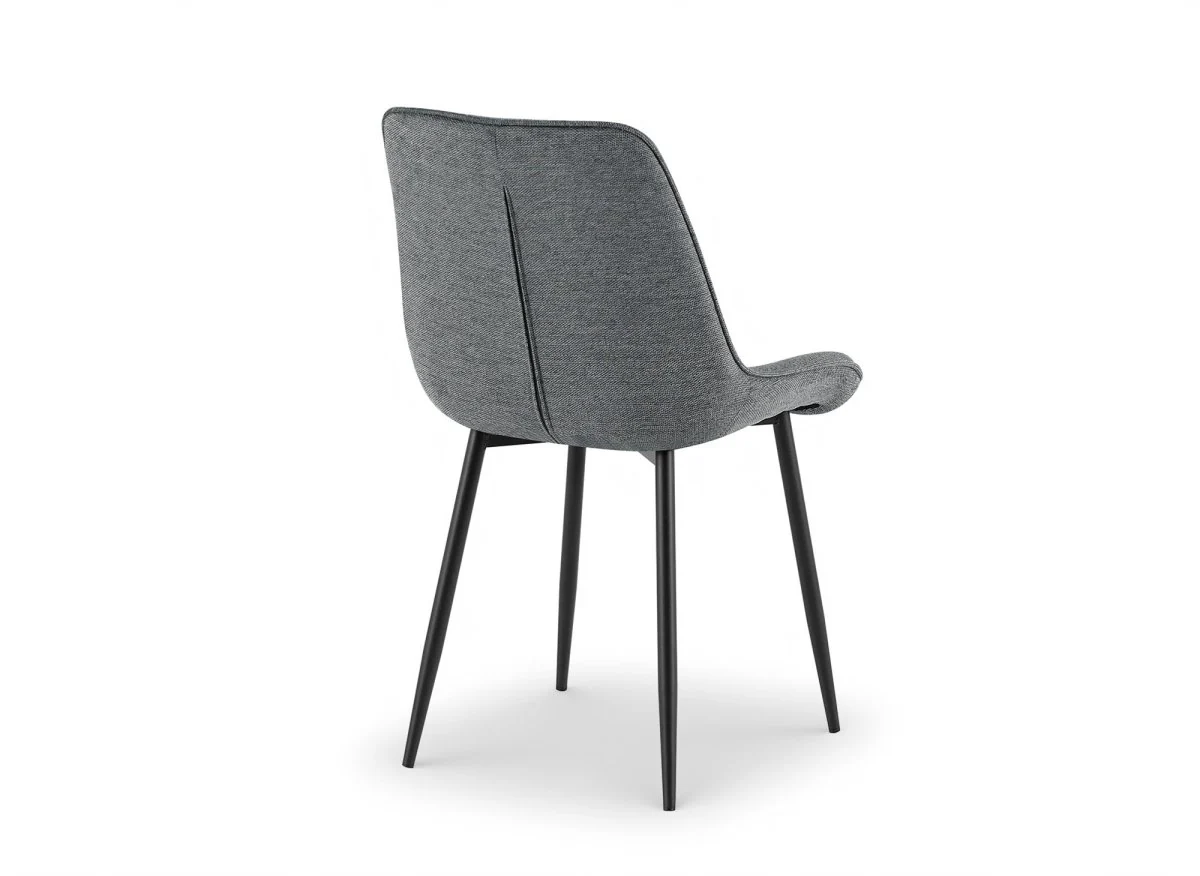 Lot de 4 chaises en tissu gris LOREVA - Image 3