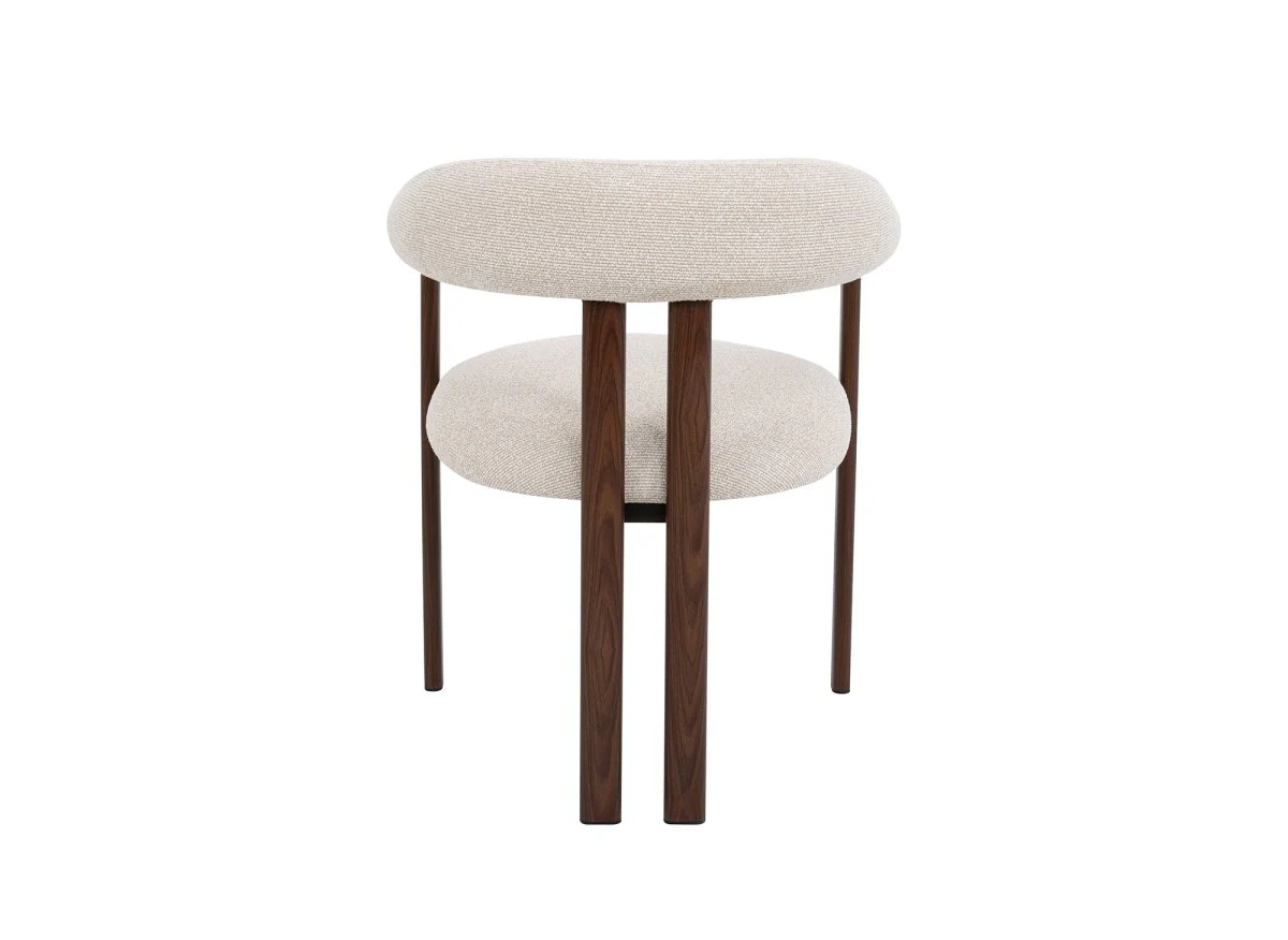 Lot de 2 chaises en tissu texturé écru pieds en métal marron ADRIANA - Image 7