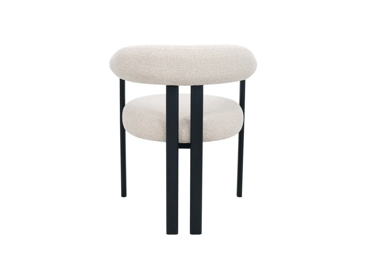 Lot de 2 chaises en tissu texturé écru pieds en métal noir ADRIANA - Image 7