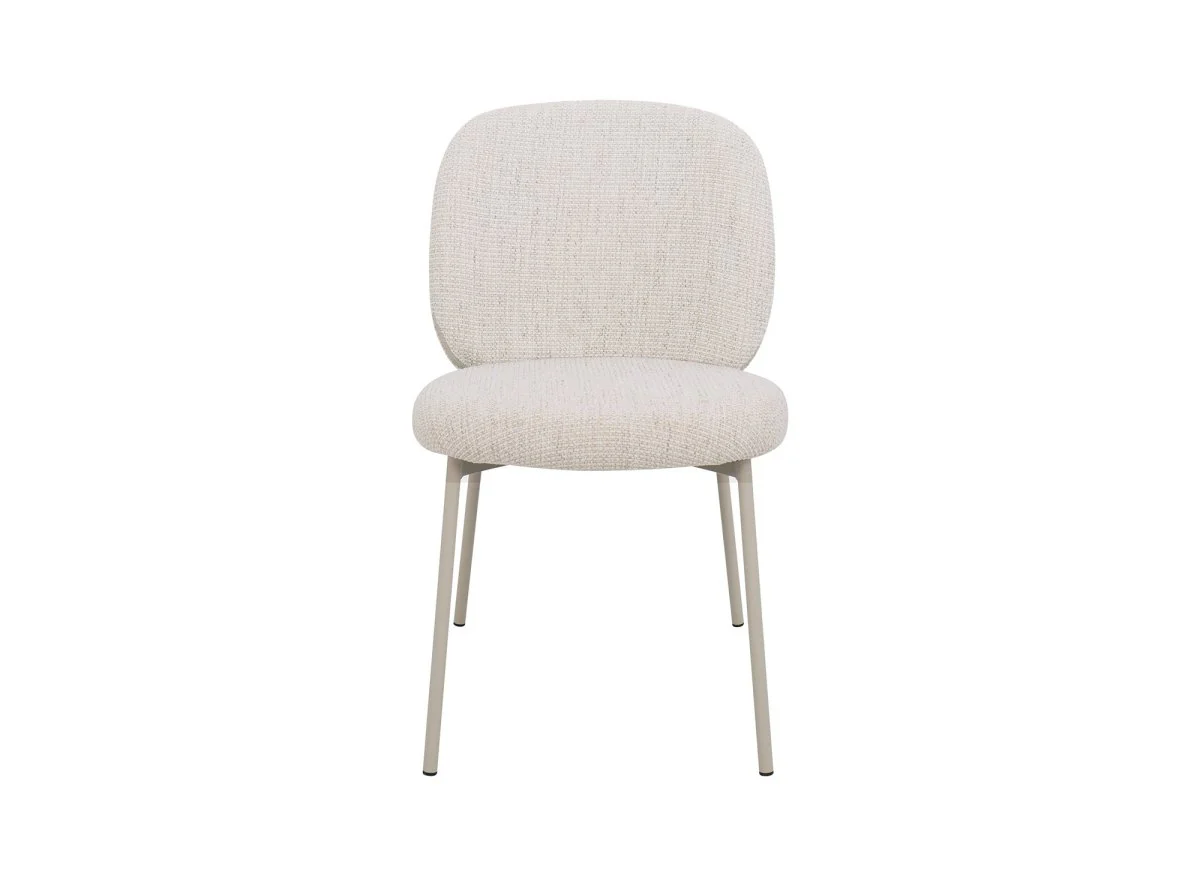 Lot de 2 chaises en tweed écru et pieds en métal gris MARCUS - Image 5