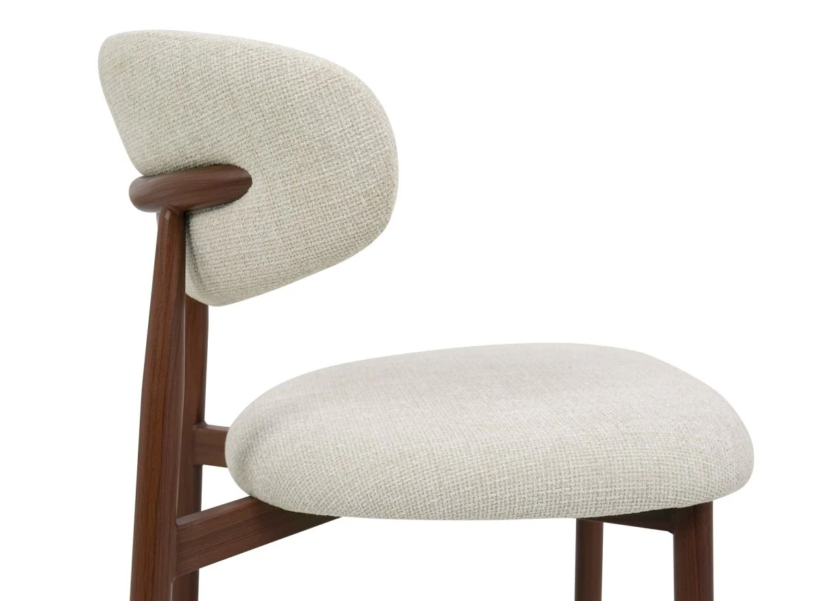 Lot de 2 chaises en tweed écru pieds en métal marron FLAVIA - Image 8