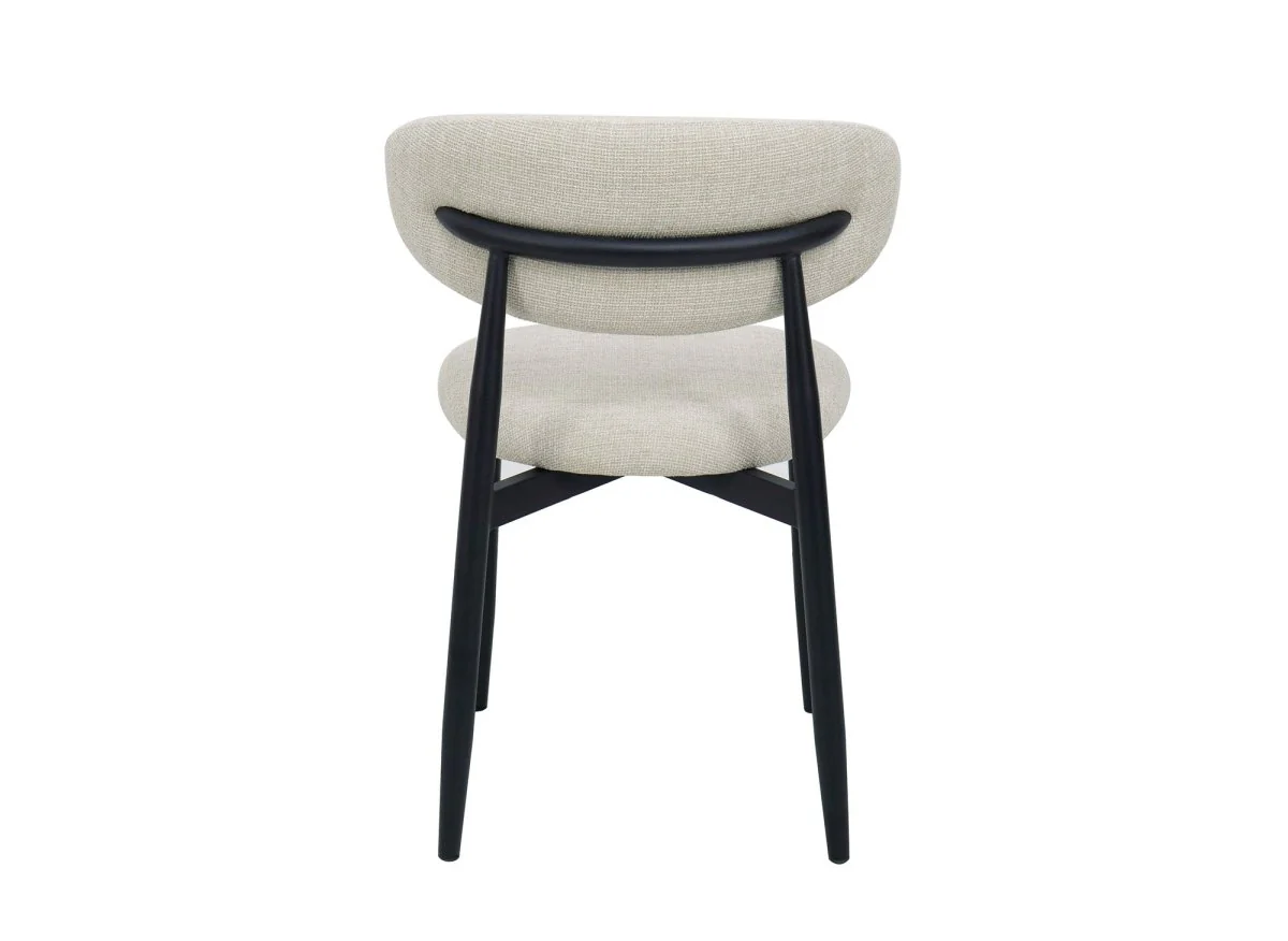Lot de 2 chaises en tweed écru pieds en métal noir FLAVIA - Image 7