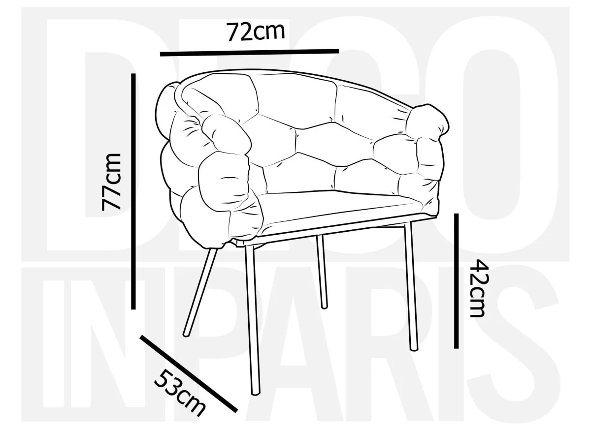 Lot de 2 chaises en velours beige pieds en métal argenté CHARLOTTE - Image 8
