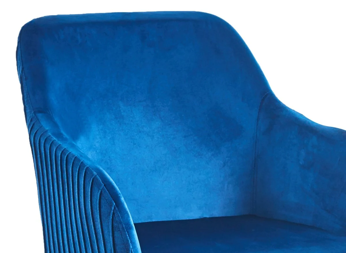 Lot de 2 chaises en velours bleu pieds en métal noir DEVOR - Image 8