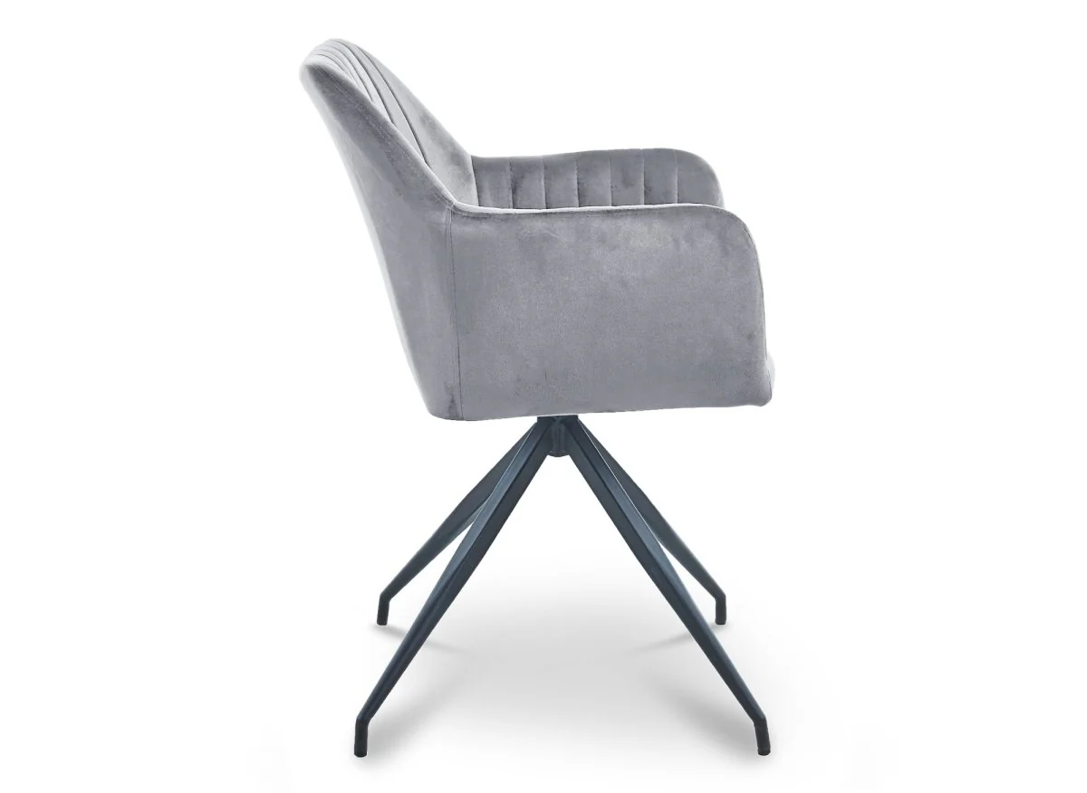 Lot de 2 chaises en velours gris pieds en métal noir RATUS - Image 7