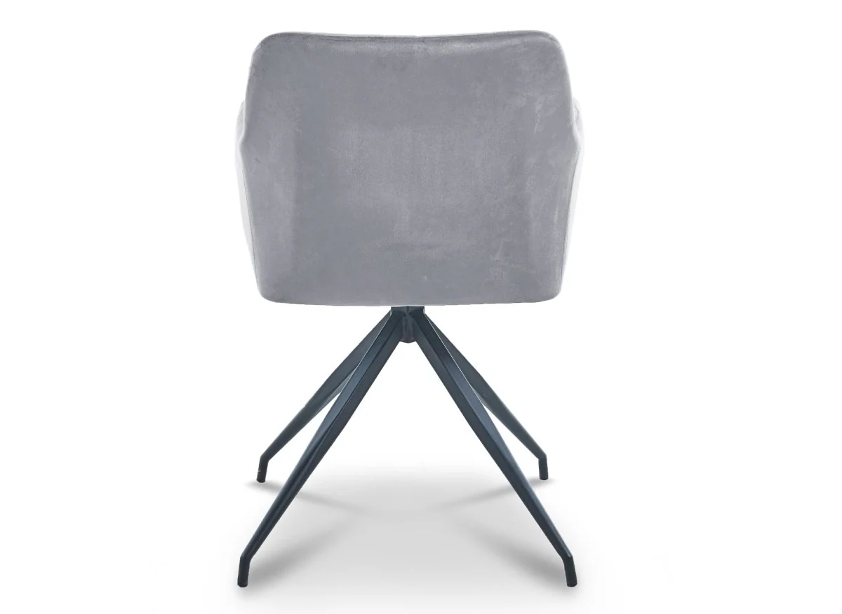 Lot de 2 chaises en velours gris pieds en métal noir RATUS - Image 8