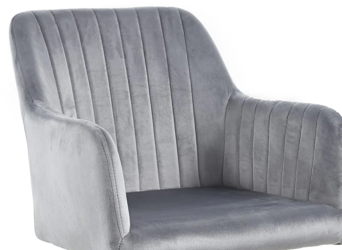 Lot de 2 chaises en velours gris pieds en métal noir RATUS - Image 9