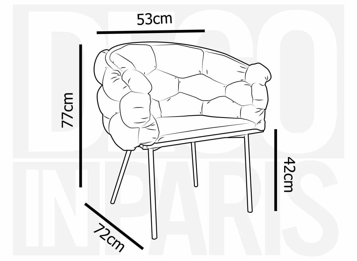Lot de 2 chaises en velours taupe pieds en métal noir CHARLOTTE - Image 8