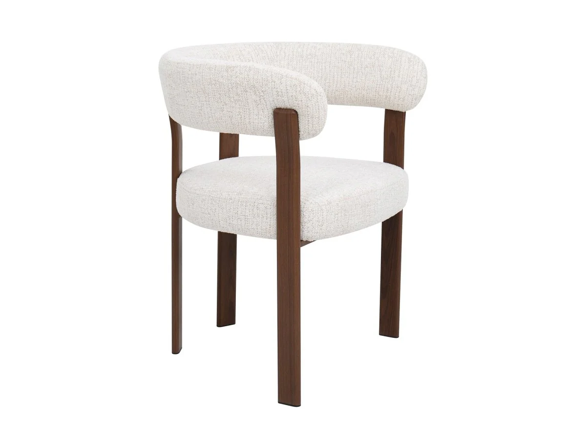 Lot de 2 chaises en velours tissé écru pieds en métal marron DIEGO - Image 4