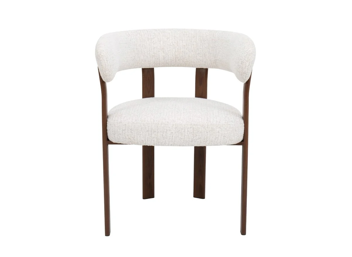 Lot de 2 chaises en velours tissé écru pieds en métal marron DIEGO - Image 5