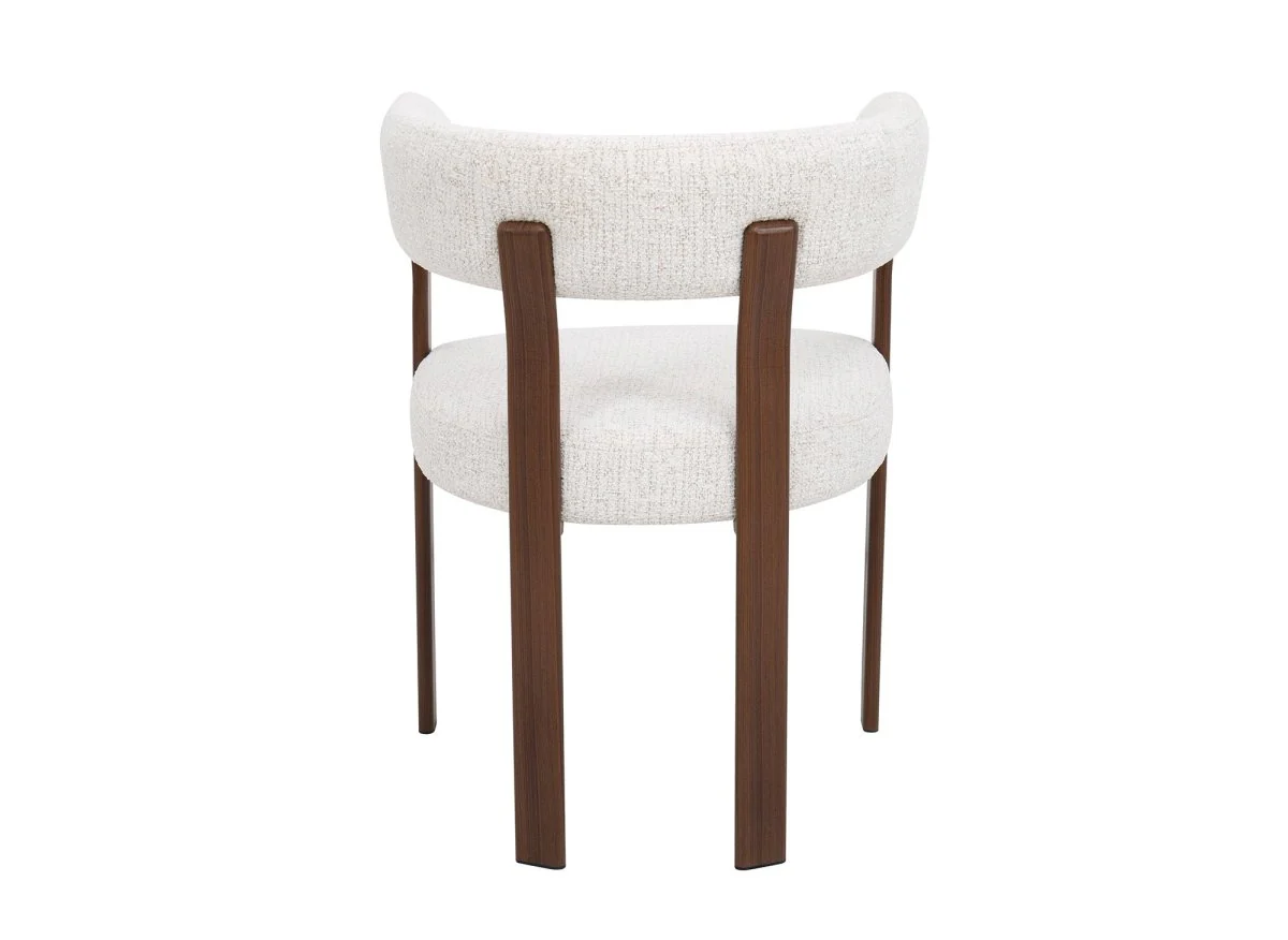 Lot de 2 chaises en velours tissé écru pieds en métal marron DIEGO - Image 7
