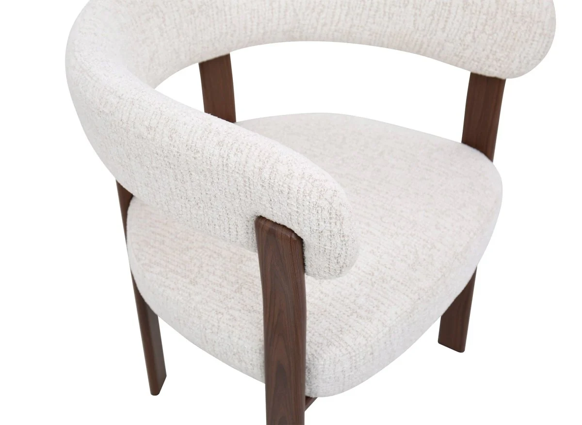Lot de 2 chaises en velours tissé écru pieds en métal marron DIEGO - Image 8