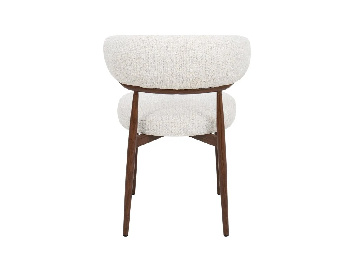 Lot de 2 chaises en velours tissé écru pieds en métal marron JULES - Image 7