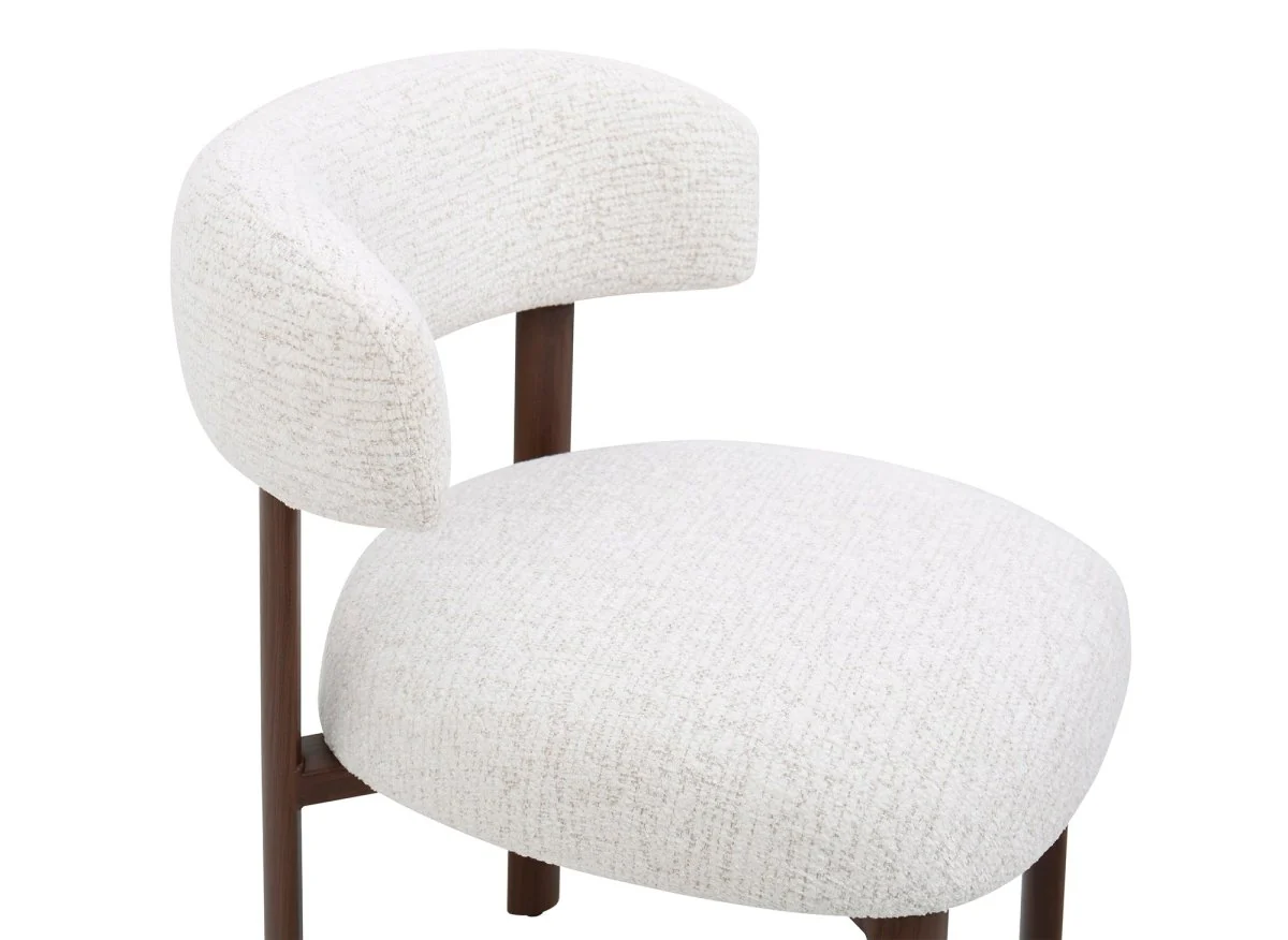 Lot de 2 chaises en velours tissé écru pieds en métal marron LOUISA - Image 8