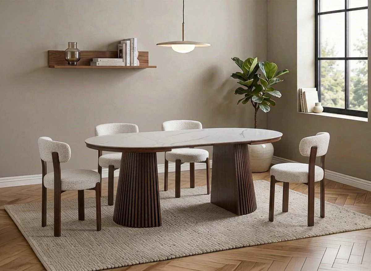 Lot de 2 chaises en velours tissé écru pieds en métal marron MARYSE - Image 3
