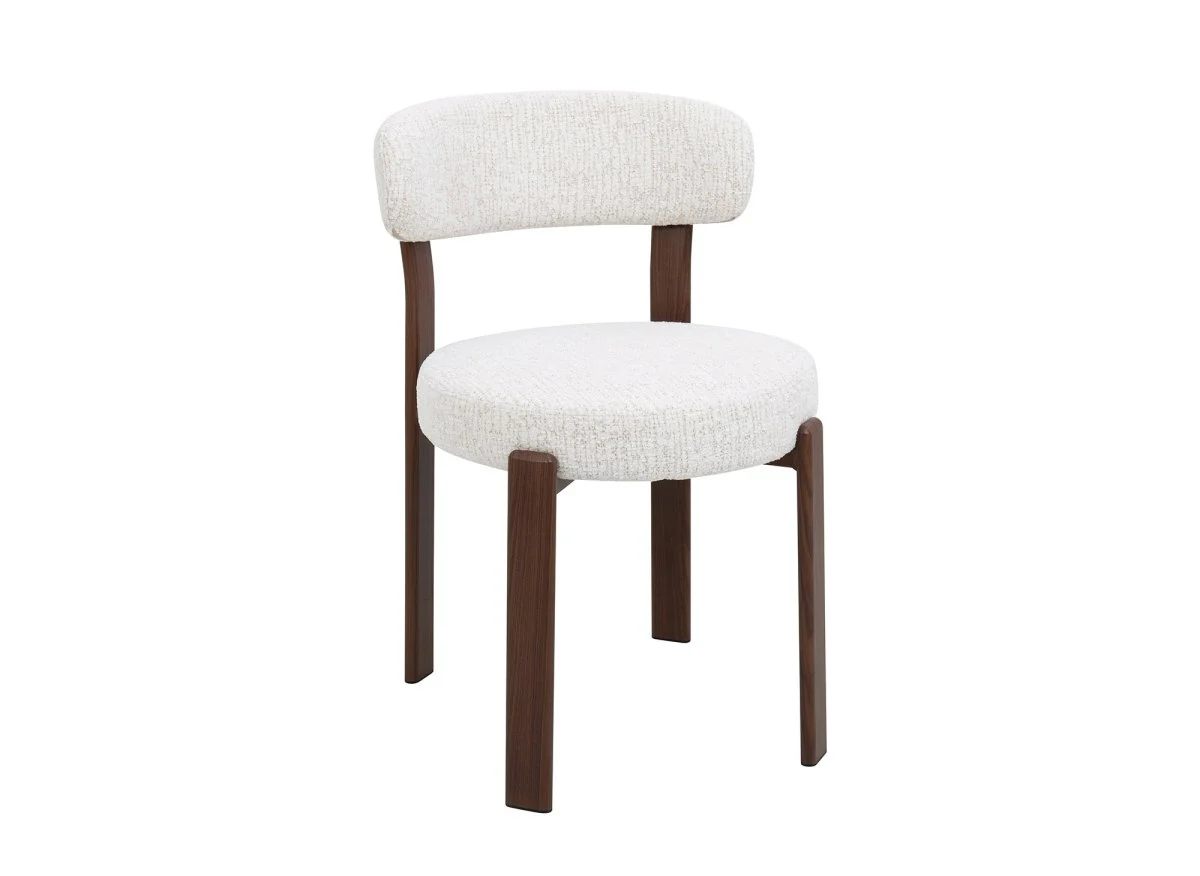 Lot de 2 chaises en velours tissé écru pieds en métal marron MARYSE - Image 4