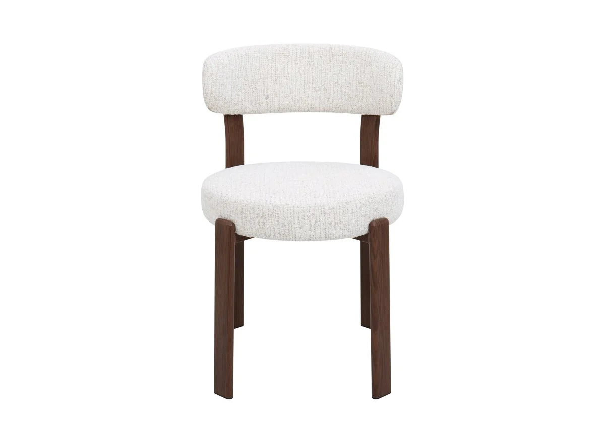 Lot de 2 chaises en velours tissé écru pieds en métal marron MARYSE - Image 5