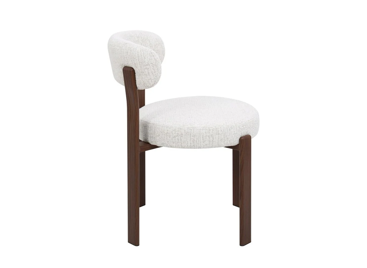 Lot de 2 chaises en velours tissé écru pieds en métal marron MARYSE - Image 6