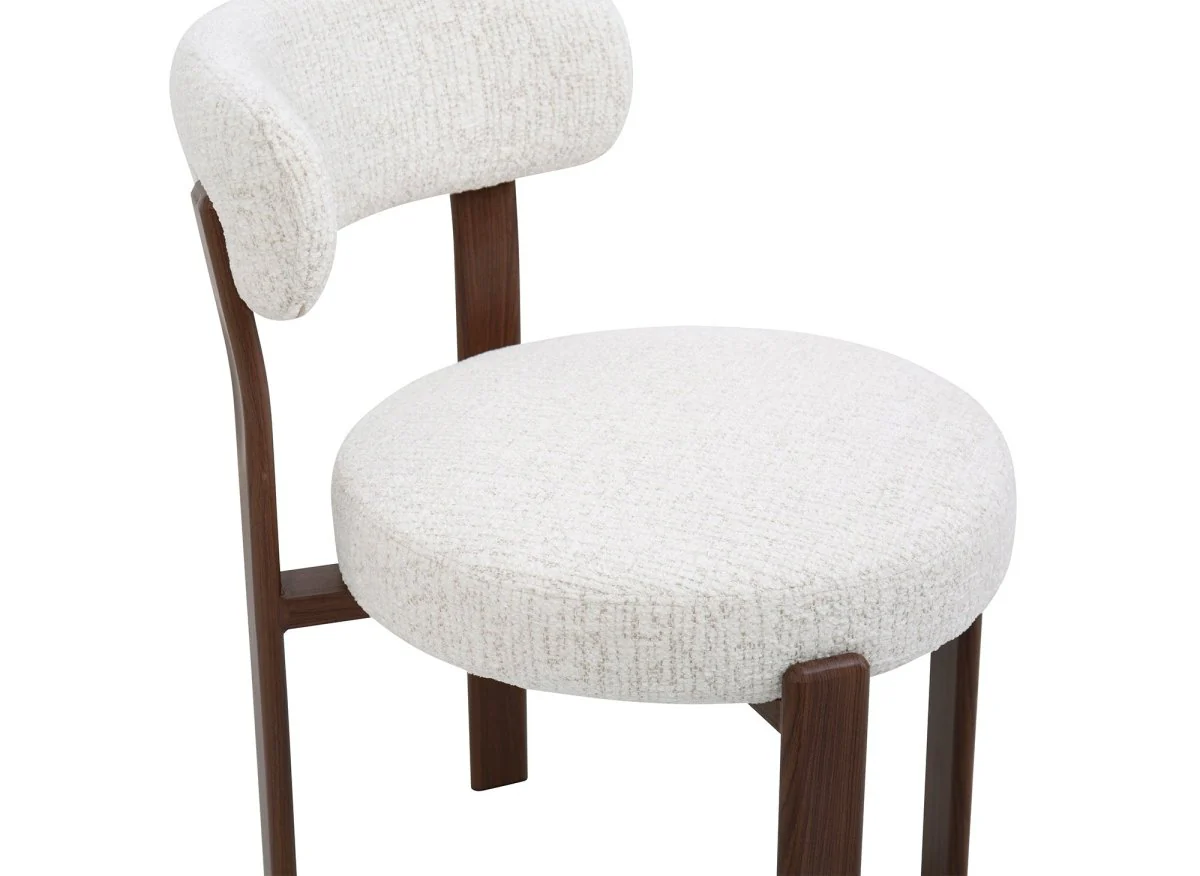 Lot de 2 chaises en velours tissé écru pieds en métal marron MARYSE - Image 8