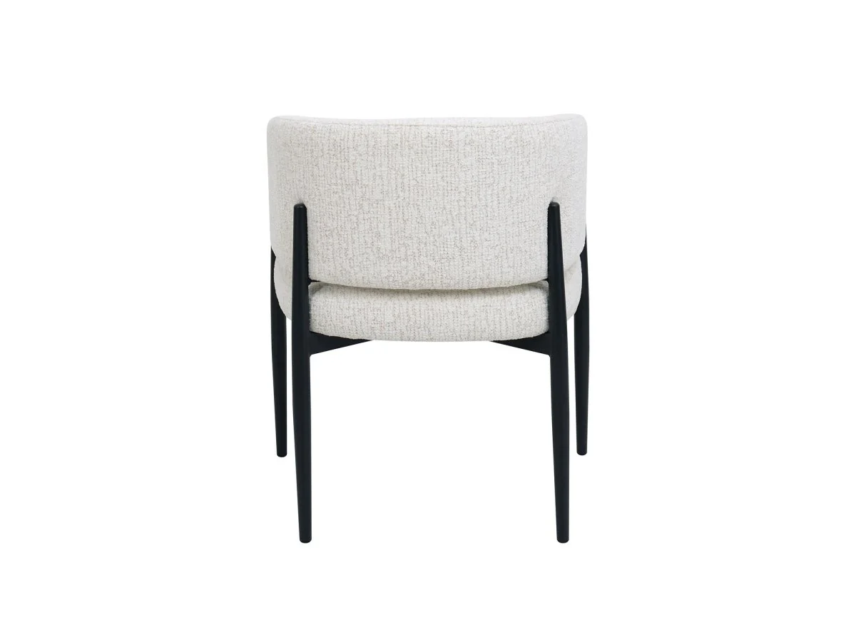 Lot de 2 chaises en velours tissé écru pieds en métal noir DIANA - Image 7