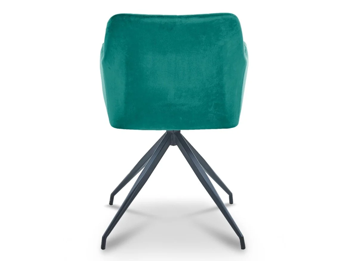 Lot de 2 chaises en velours vert pieds en métal noir RATUS - Image 8