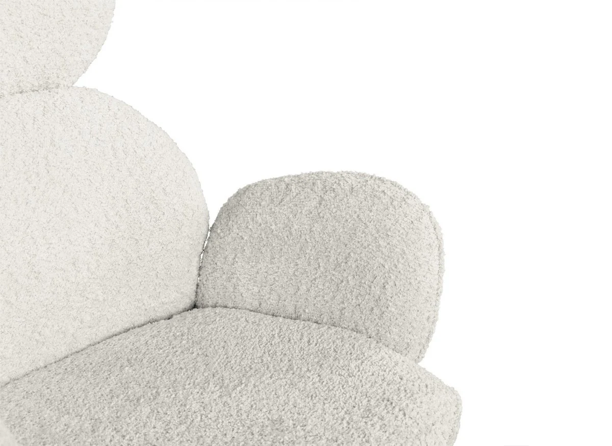 Lot de 2 chaises pivotantes avec accoudoirs en tissu effet peau de mouton beige MAGY - Image 10