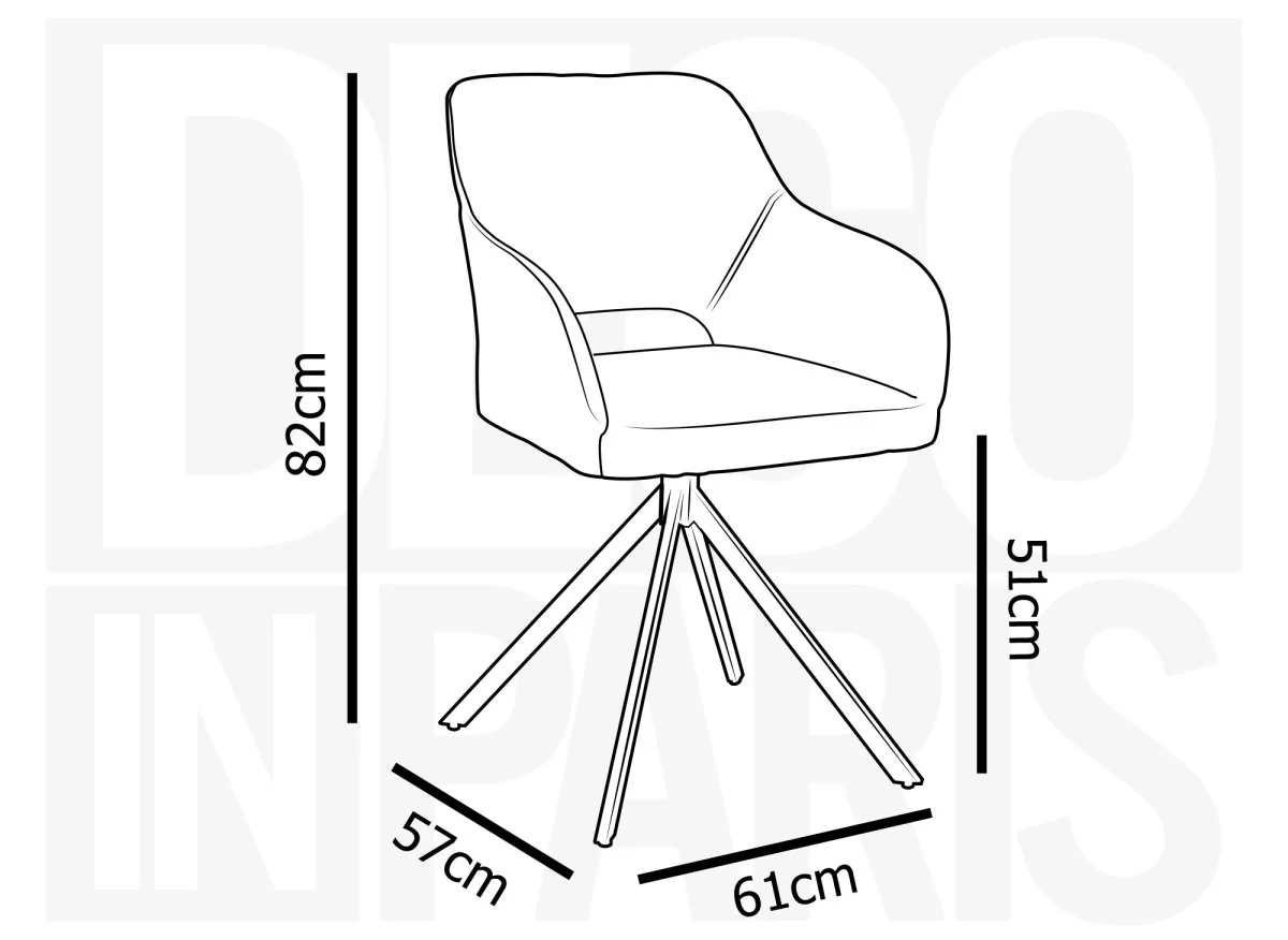 Lot de 2 chaises pivotantes design en velours gris clair CIEL - Image 11
