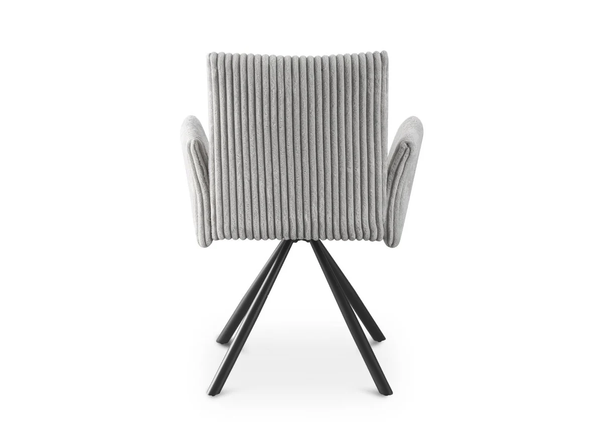Lot de 2 chaises pivotantes en velours gros côtelé gris HOLLY - Image 6