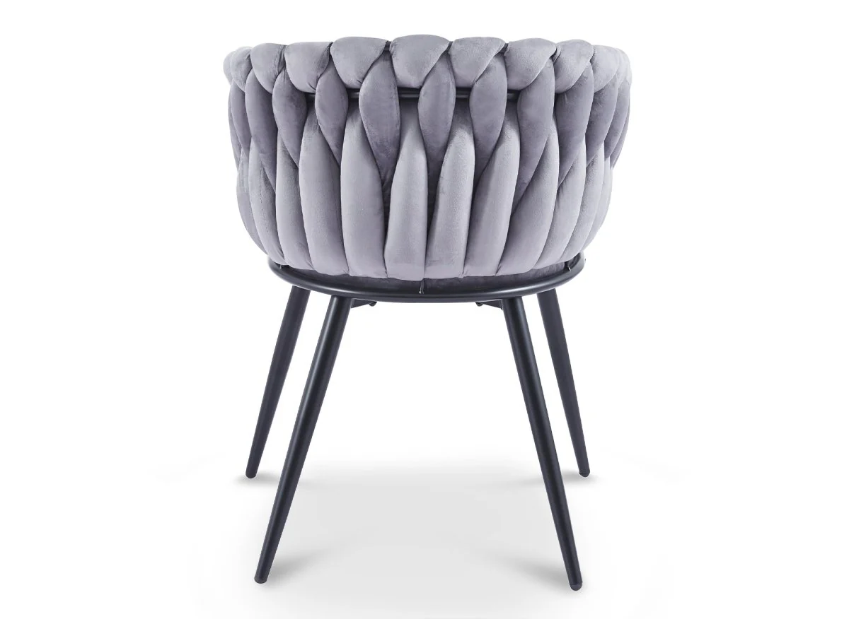 Lot de 2 chaises wave en velours gris CINDY - Image 4