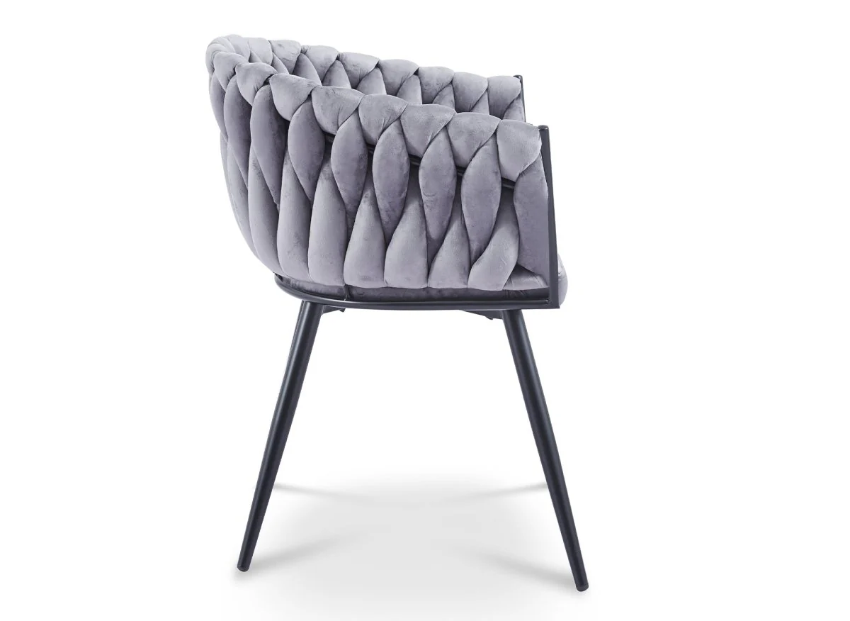 Lot de 2 chaises wave en velours gris CINDY - Image 5