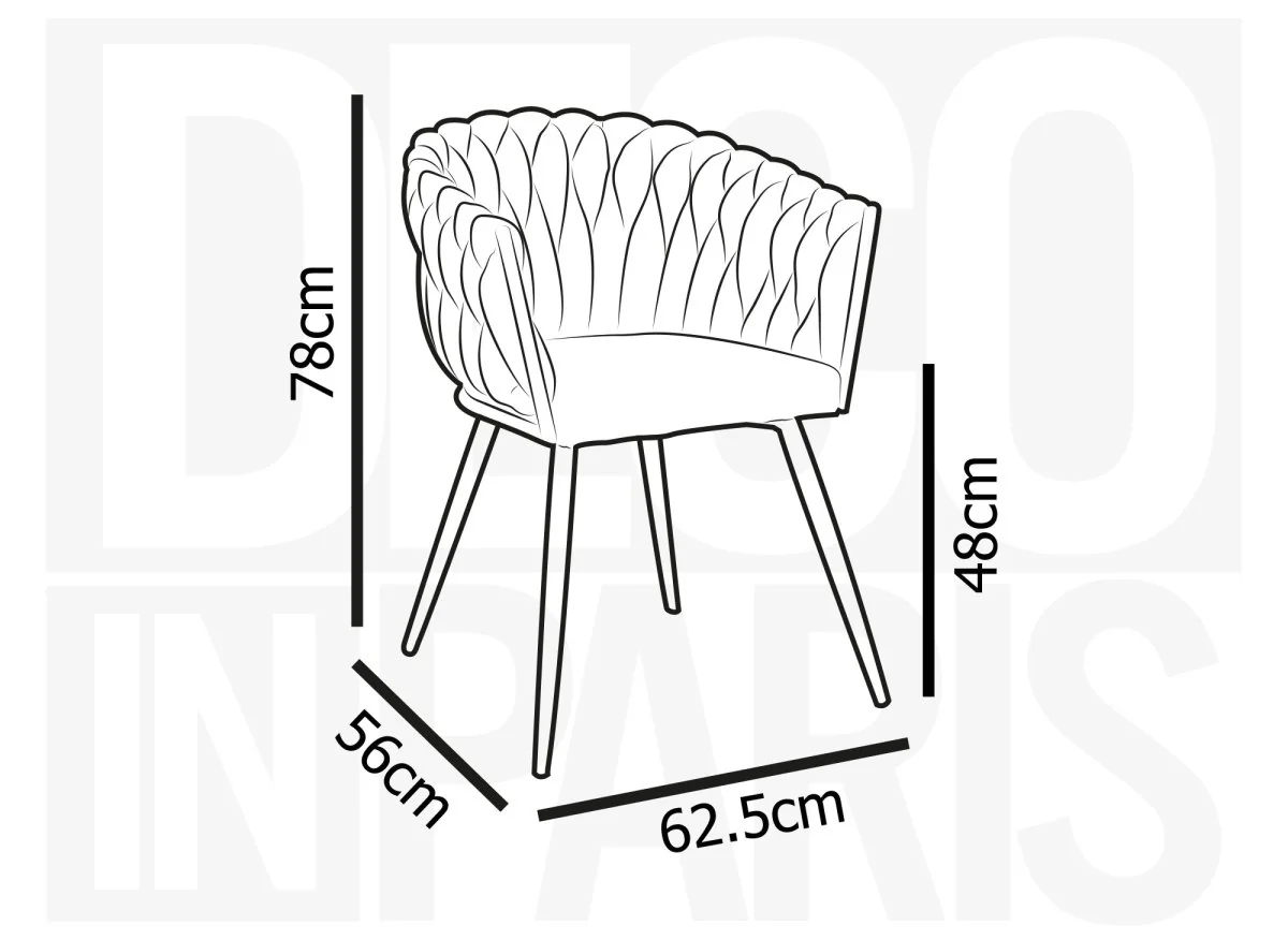 Lot de 2 chaises wave en velours gris CINDY - Image 6