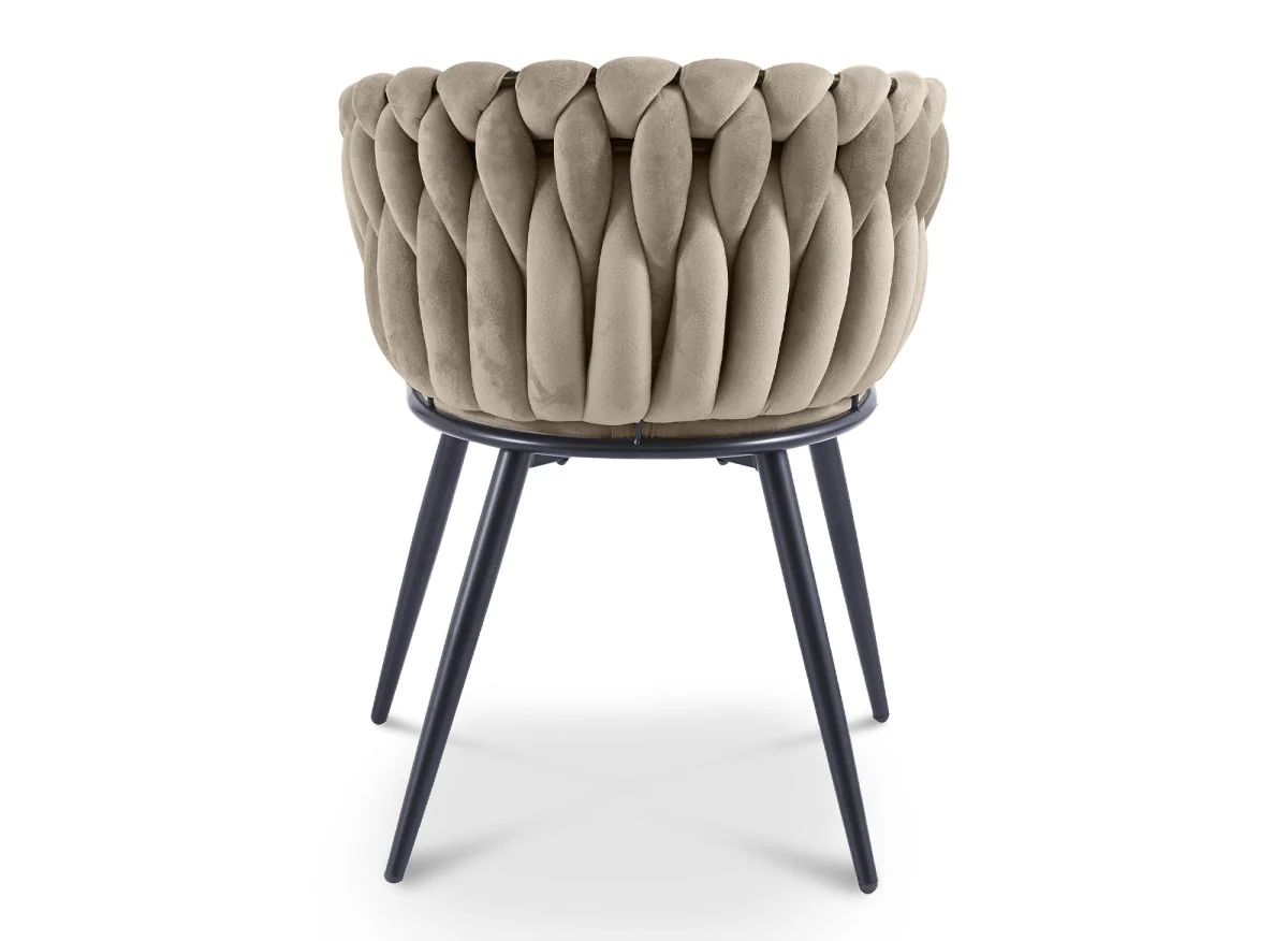 Lot de 2 chaises wave en velours taupe CINDY - Image 3