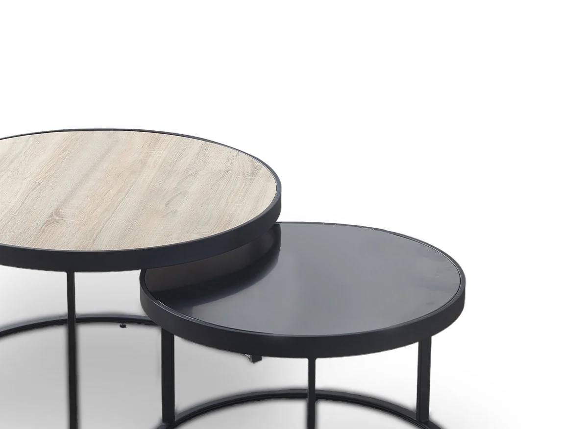 Lot de 2 tables basses rondes gigognes AMERIO - Image 3